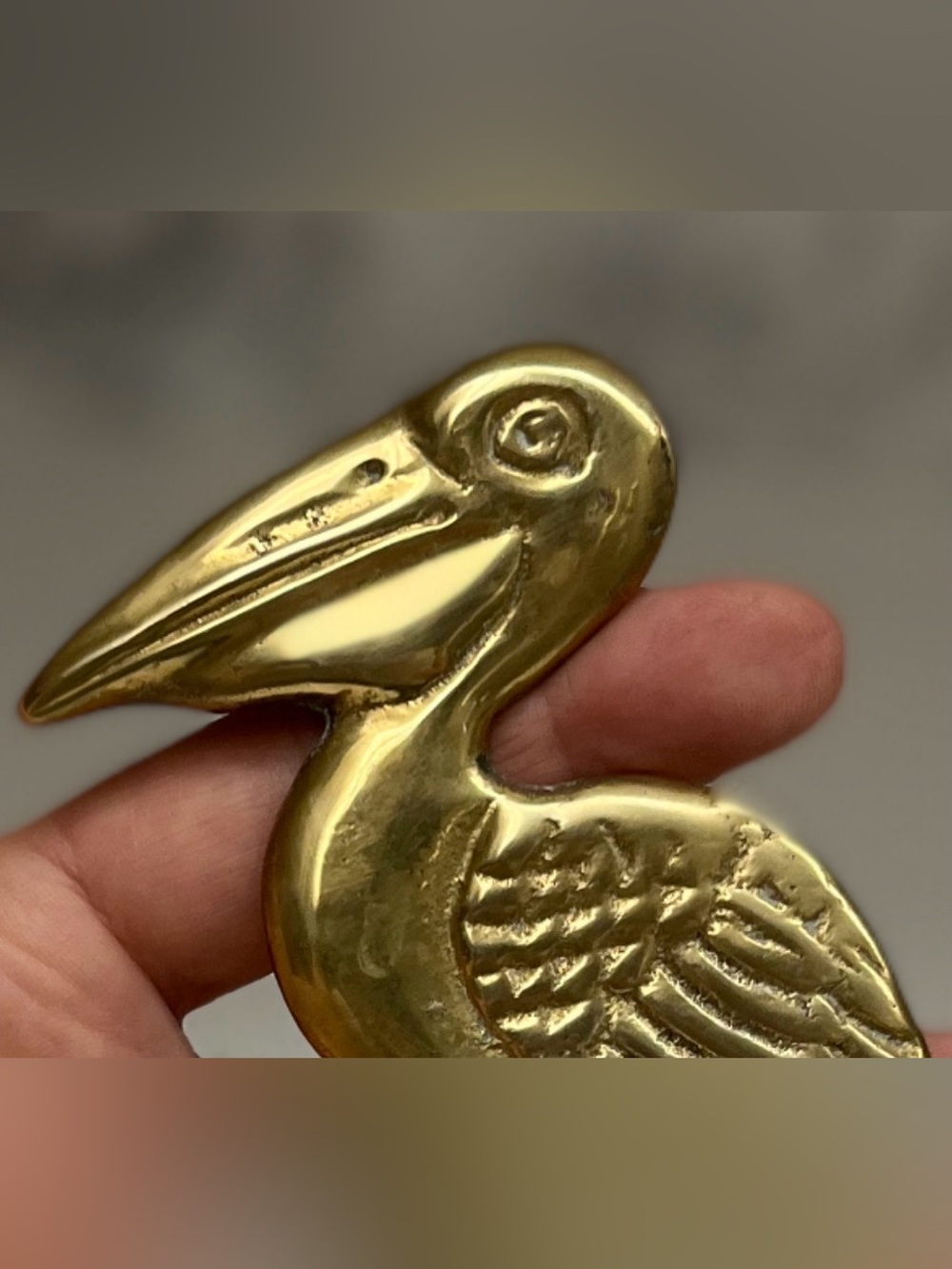 Vintage Brass Pelican Key Rack - PENCO Nautical Wall Hooks